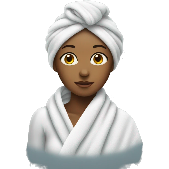 girl with towel on her head after showering emoji