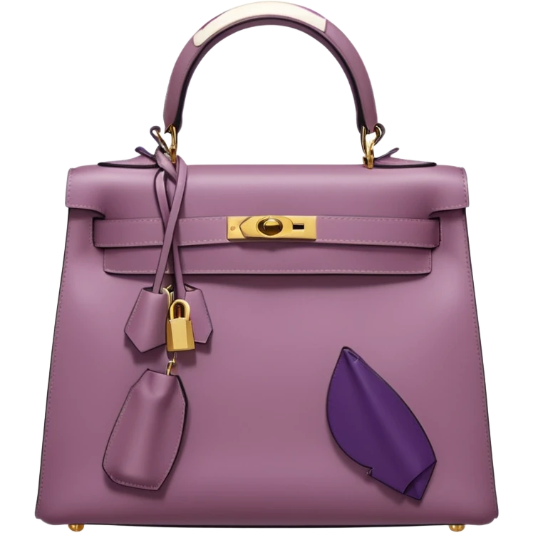 hermes kelly mauve color gold hardware emoji