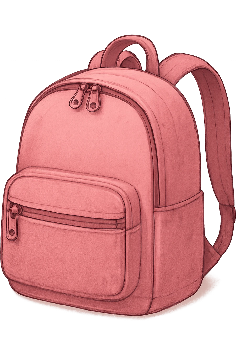 digital illustration of a pink backpack, no background emoji