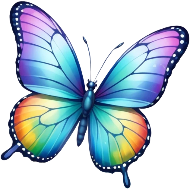 rainbow butterfly on river emoji