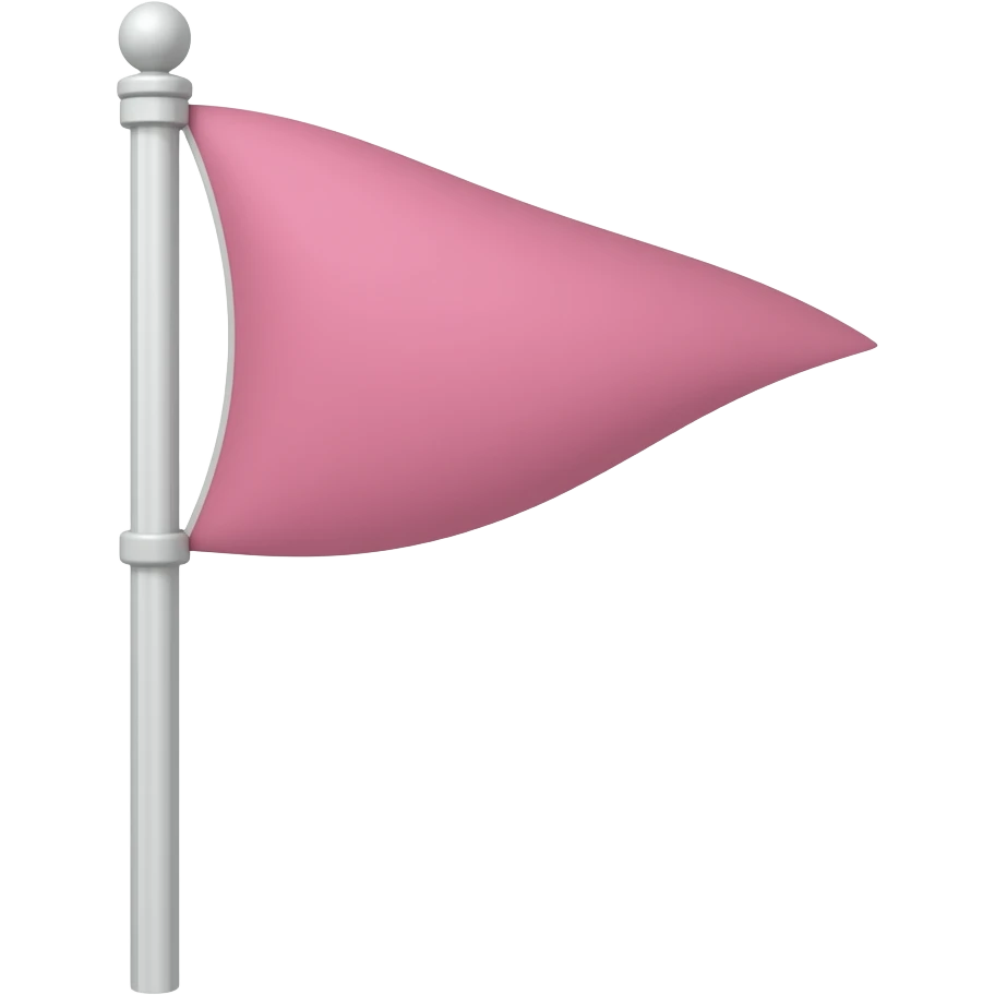 White pole with a pink triangular flag emoji