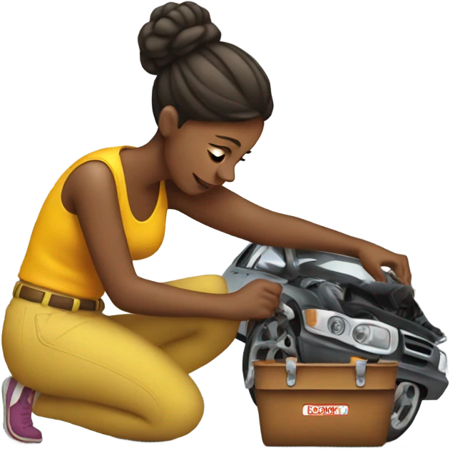 Woman fixing a car emoji