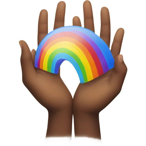Rainbow between hands  emoji