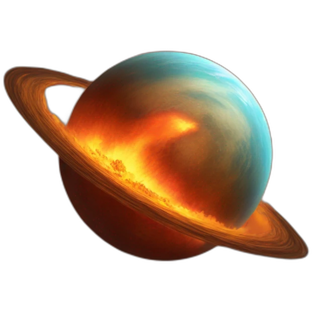 planet-burning emoji