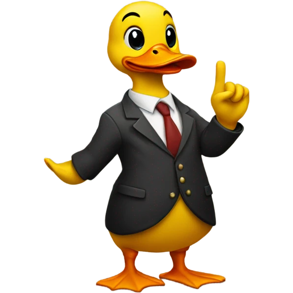 duck holding a triangle hand sign emoji