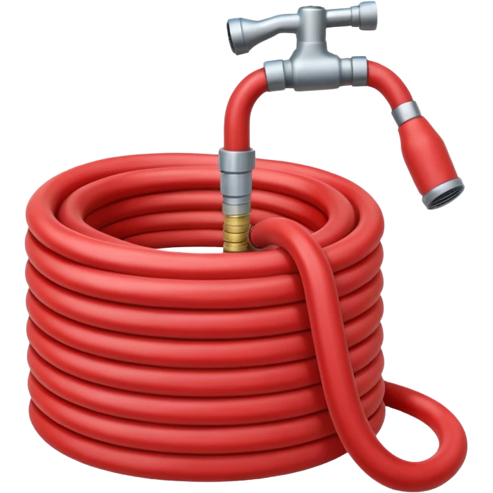 A red Hose – coiled water hose emoji