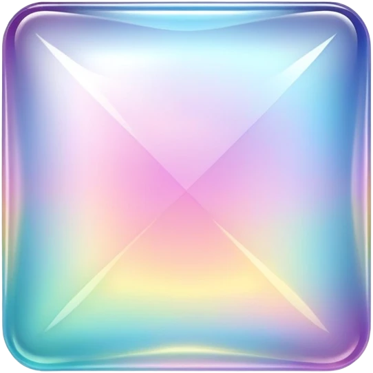 Sparkly glossy Pastel iridescent glass square emoji