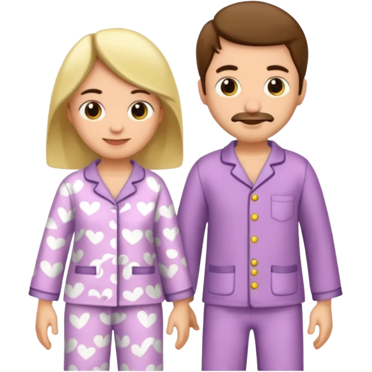 Pareja con pijamas emoji