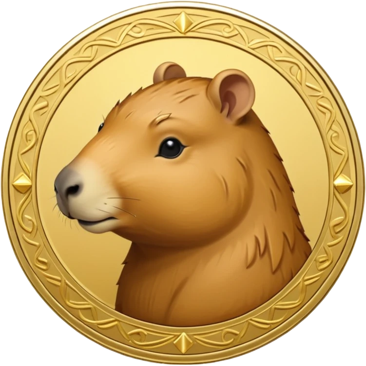 uma moeda de capybara fofinha emoji