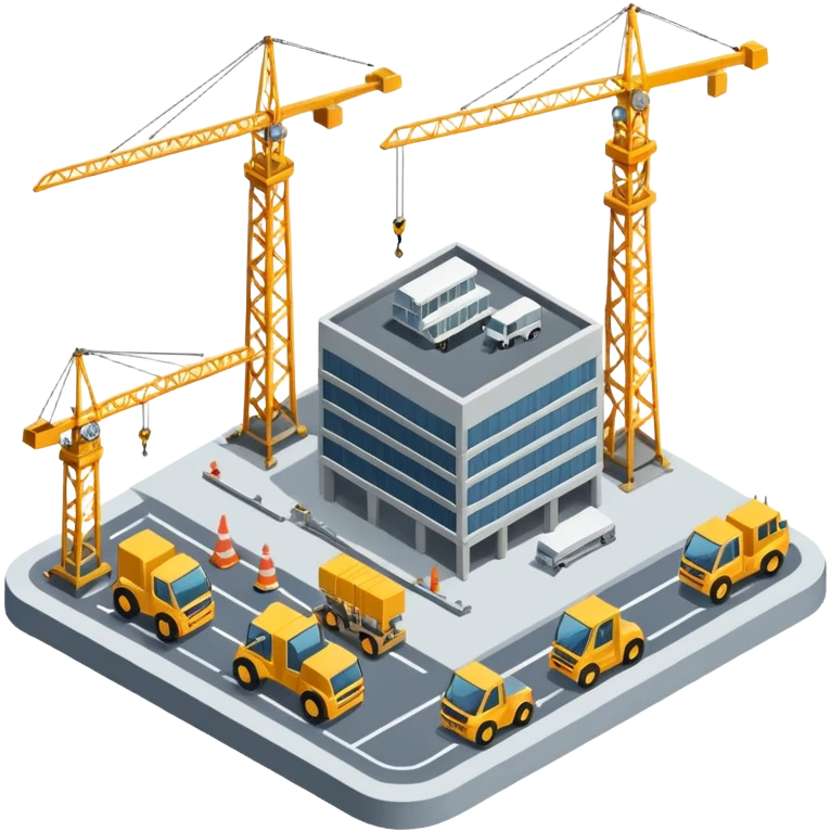 isometric construction site of airport emoji