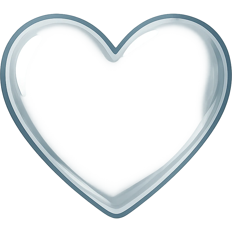 heart with a glassy transparent look, clean digital illustration emoji