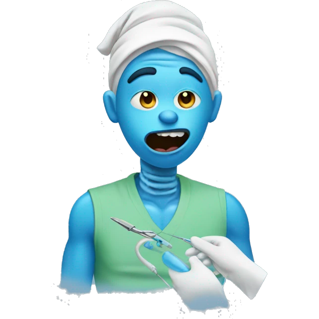 Blue Grinch getting surgery emoji