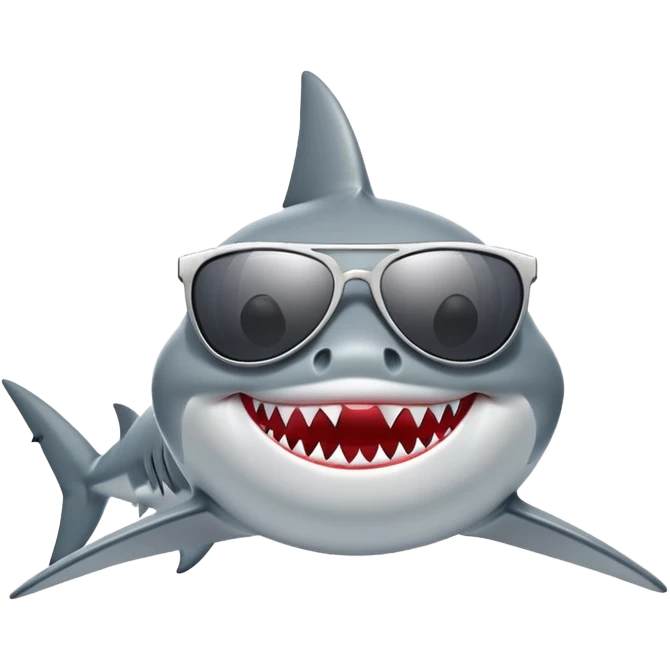 Shark with star sunglasses  emoji