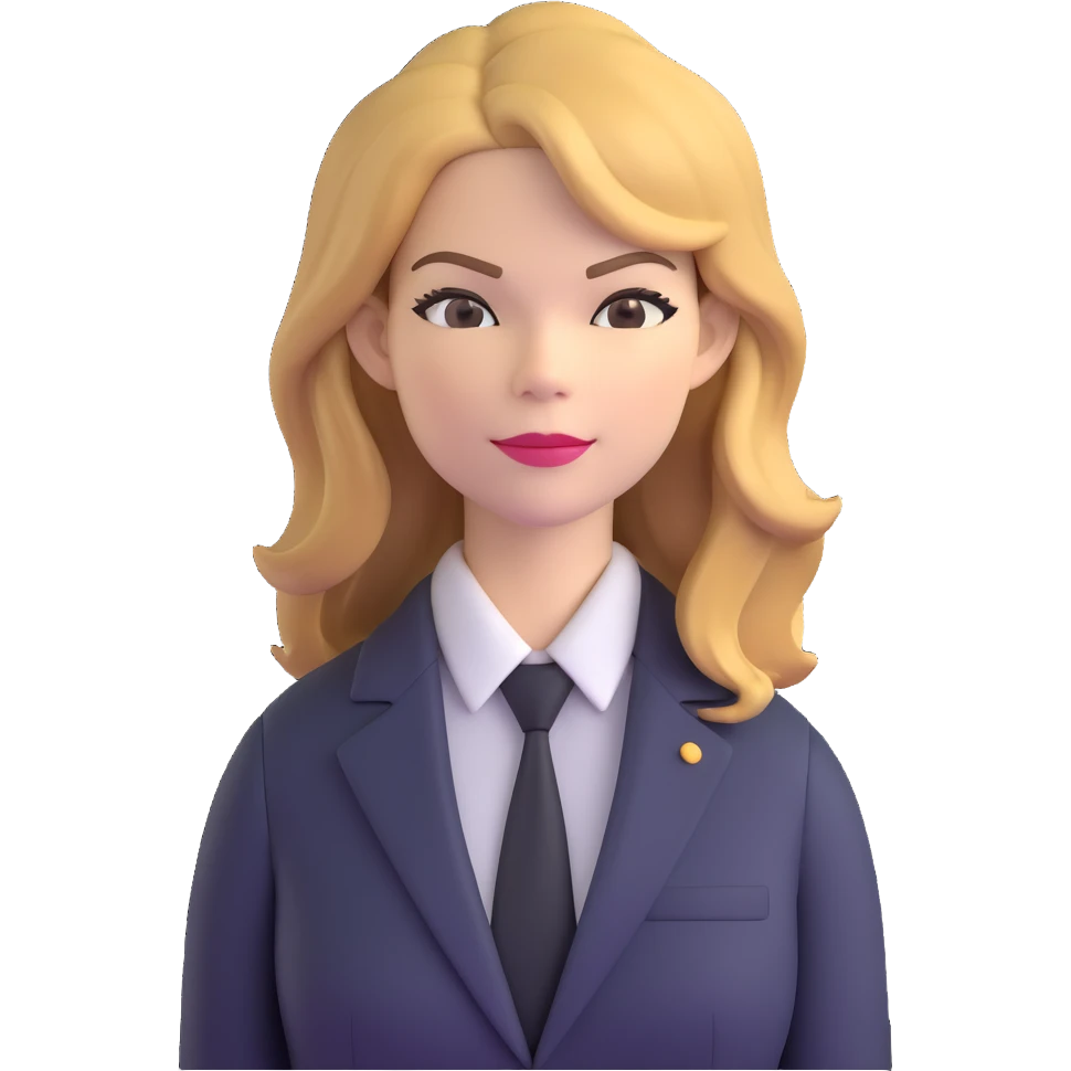 Michelle Monaghan with honey blonde hair as CEO in business suit emoji
