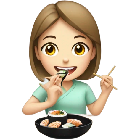 Girl eating sushi  emoji
