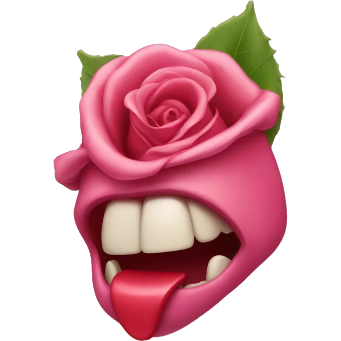 Rose in mouth emoji