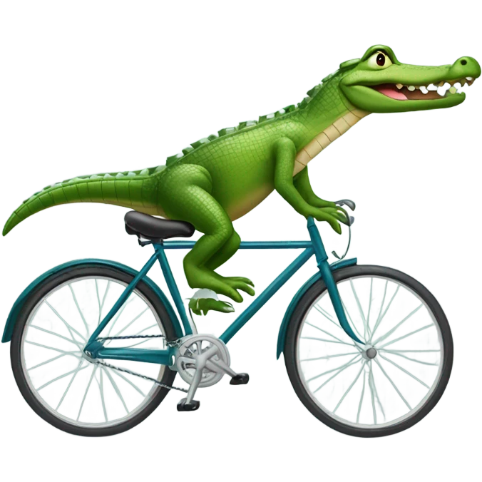 Alligator riding a bike emoji