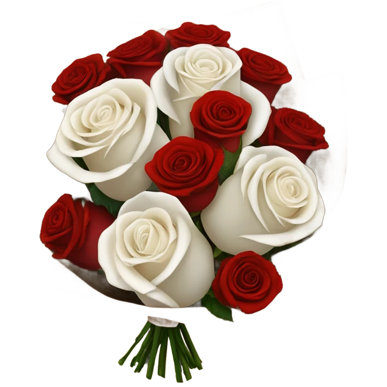 white roses bouquet in brown paper. Just add red roses emoji