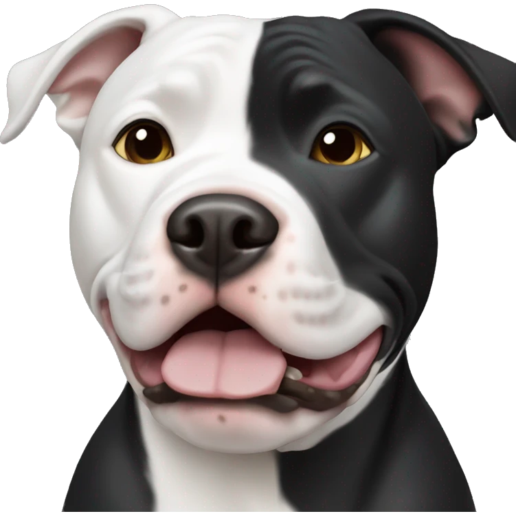 Black with white pit bull terrier dog emoji