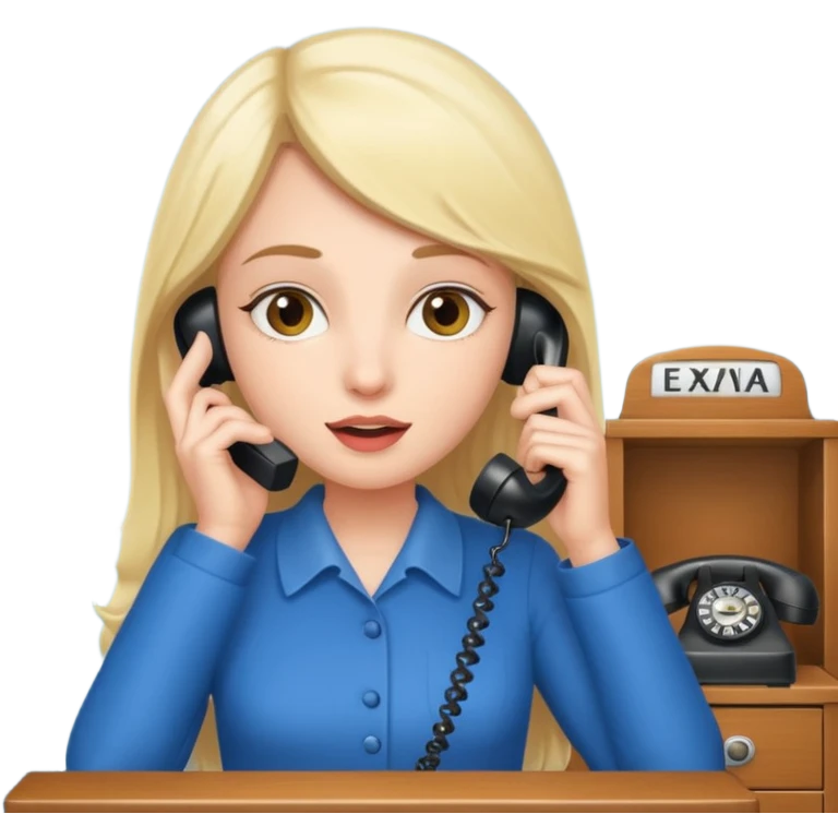 girl talking on telephone in her room emoji