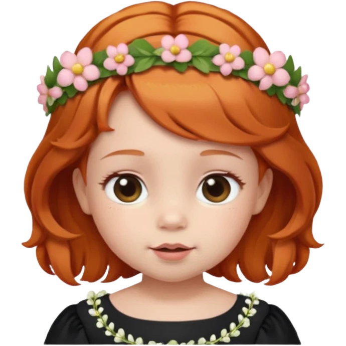 baby with flower tiara ginger emoji