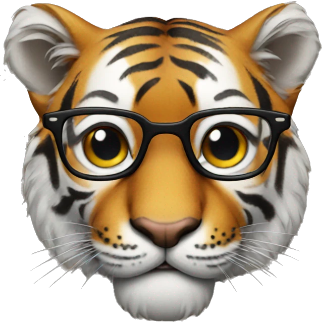 Tiger with glasses emoji