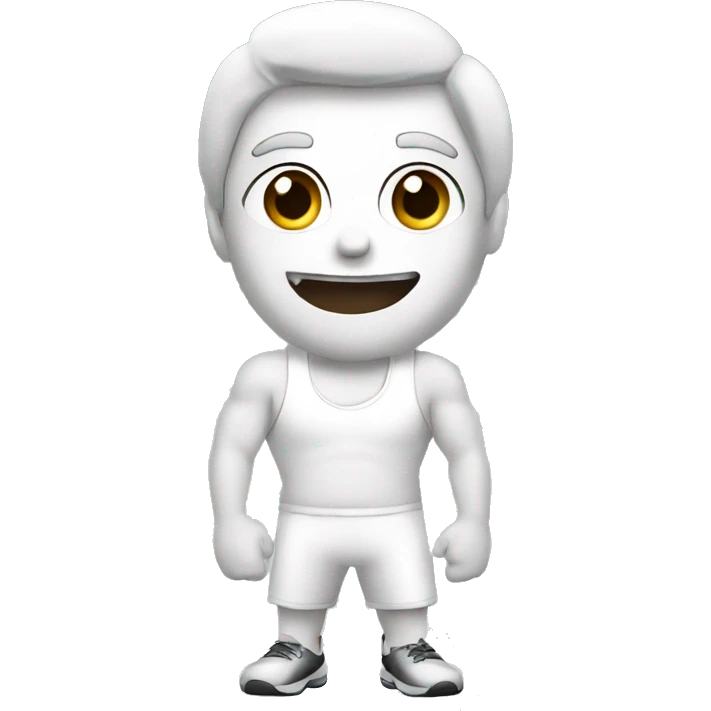 White coloured gym  emoji