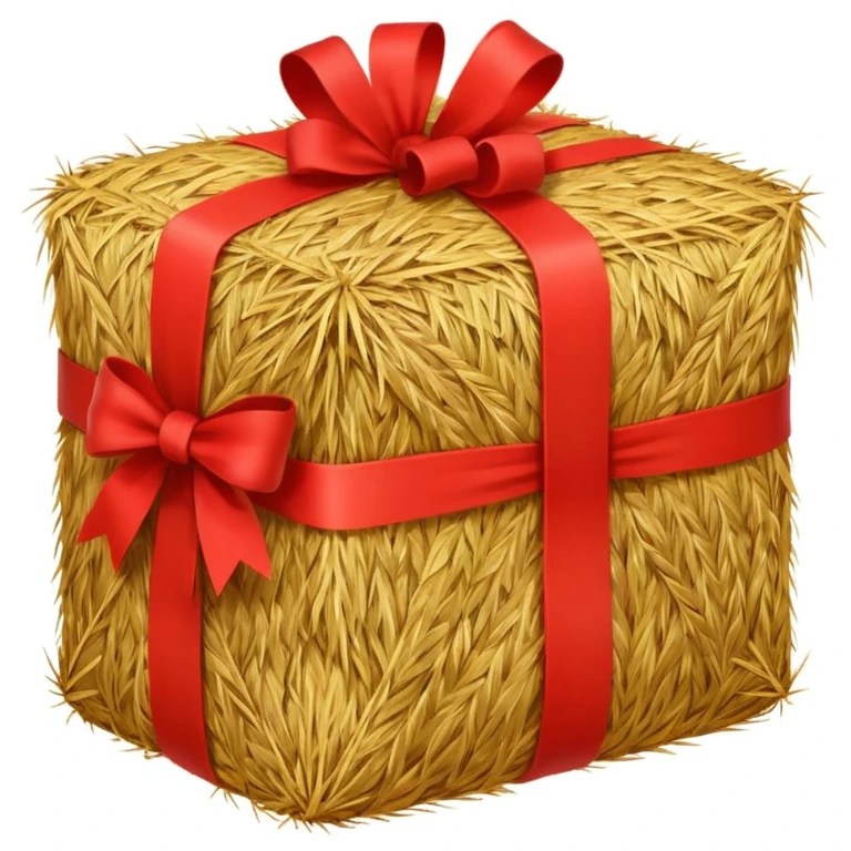 bale of hay with red ribbon emoji