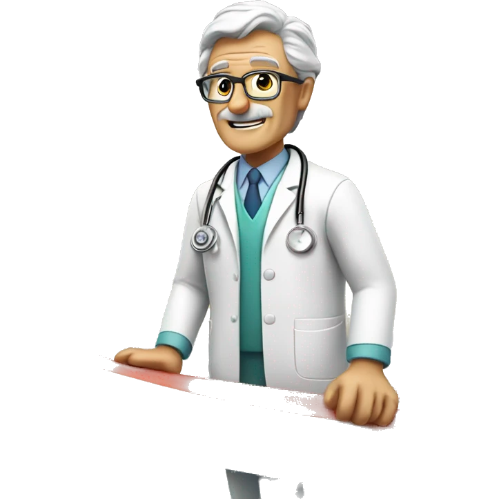 senior doctor on a surf session emoji