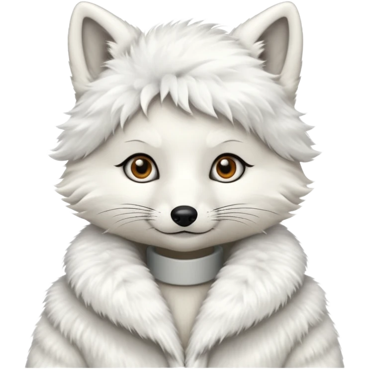white fur coat with collar emoji