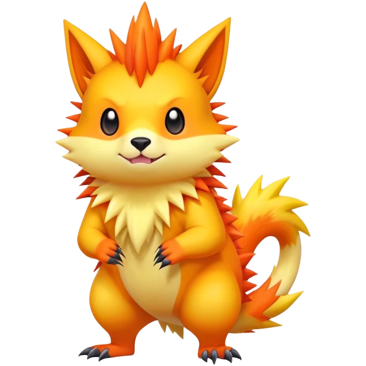 Cool cute edgy kawaii Quilava-animal-creature-hybrid full body emoji