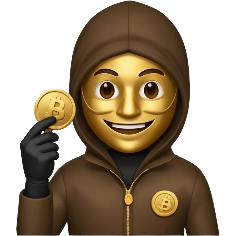 Robber emoji holding a 💰 wearing a mask that is made of robber suit without showing his hand the 💰 need to be in the left without is showing hands emoji