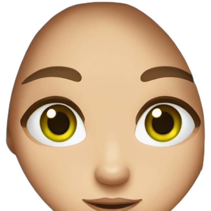 straight brown hair girl with green eyes and freckles emoji