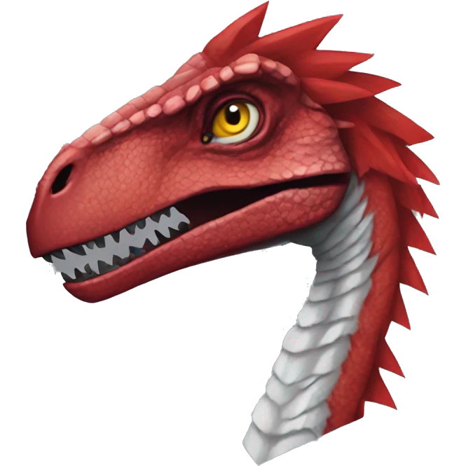 Red edgy badass velociraptor Digimon emoji