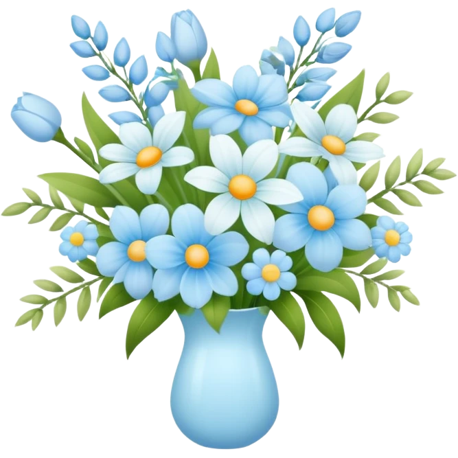 Light blue spring bouquet emoji