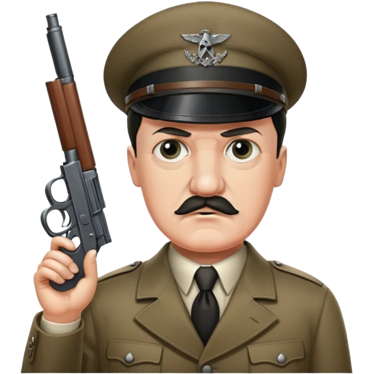 Hitler with Gun emoji