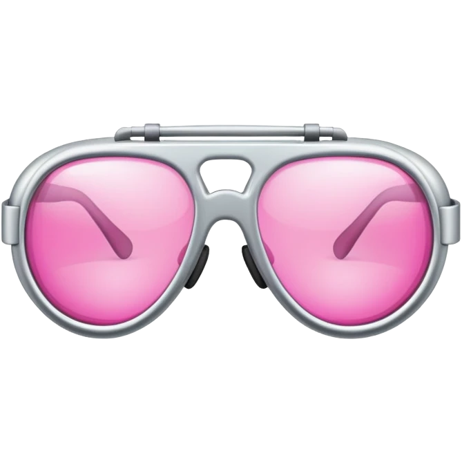 pink lens safety glasses with reflective silver frame, industrial protection emoji