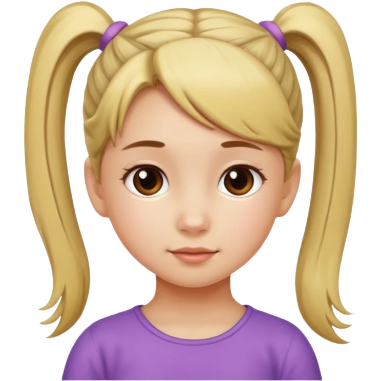 una chica pequeña con una cola  emoji
