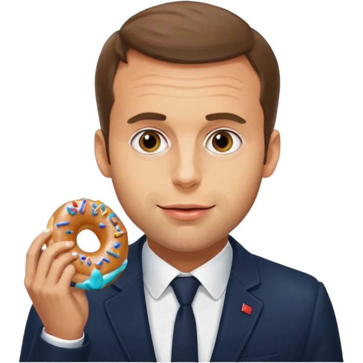 Emanuel macron qui mange un donute emoji