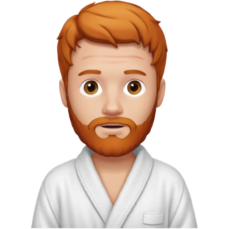 ginger hair bearded man with bath robe on his shoulder emoji