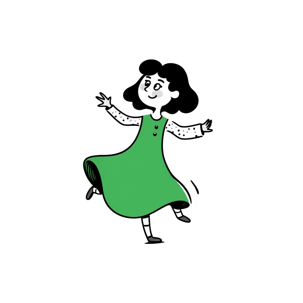 girl in green dress emoji