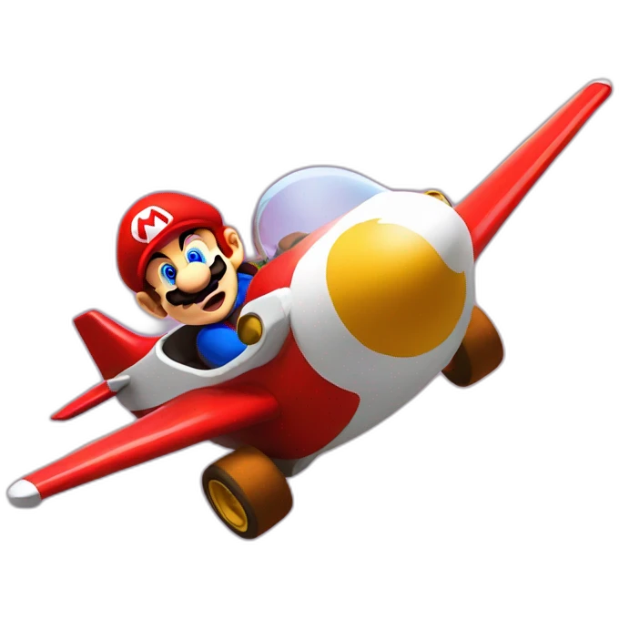 Mario kart flying a plane  emoji
