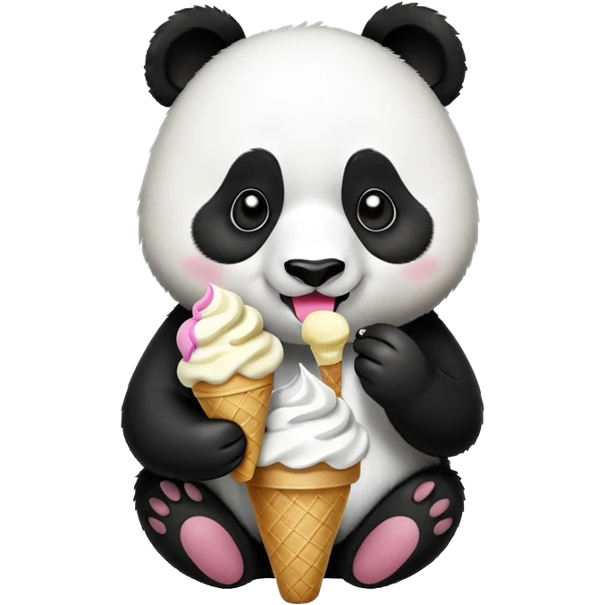 Panda eating ice cream emoji