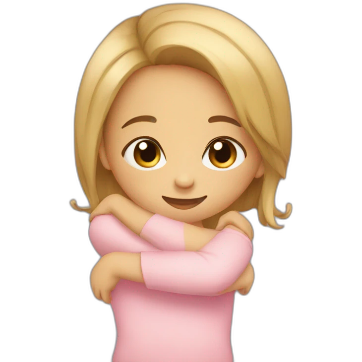 girl selfhugging emoji