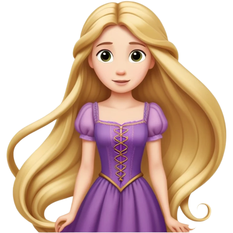 Rapunzel with long flowing hair emoji