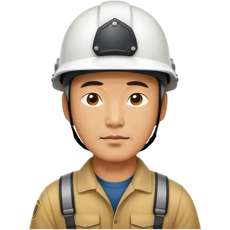 photorealistic korean worker middle age man 
in a helmet emoji