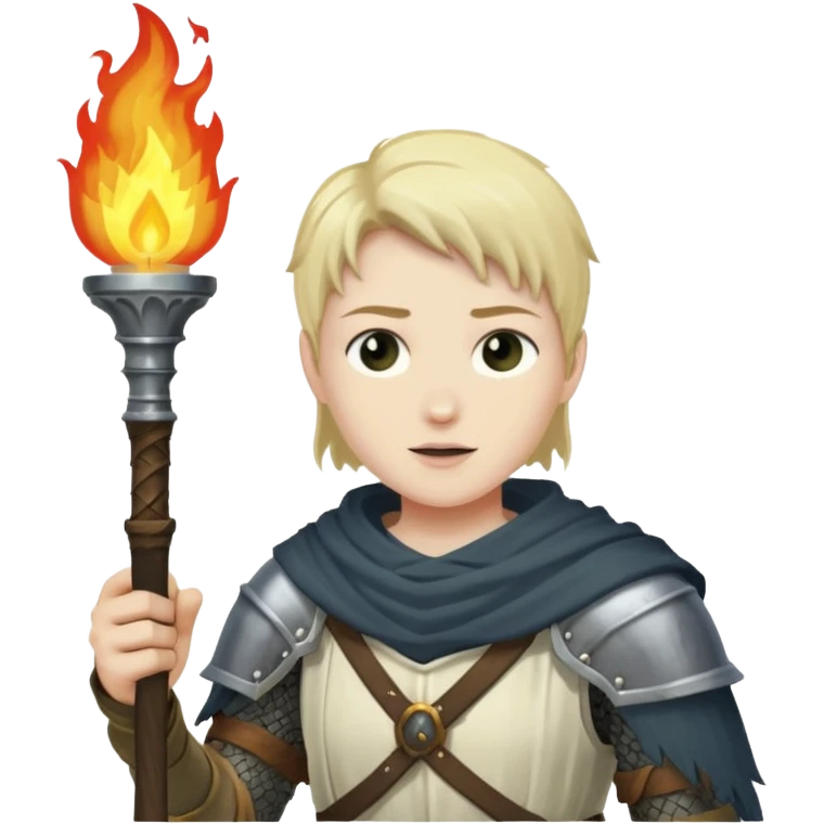 Dark souls holding a torch in hand emoji