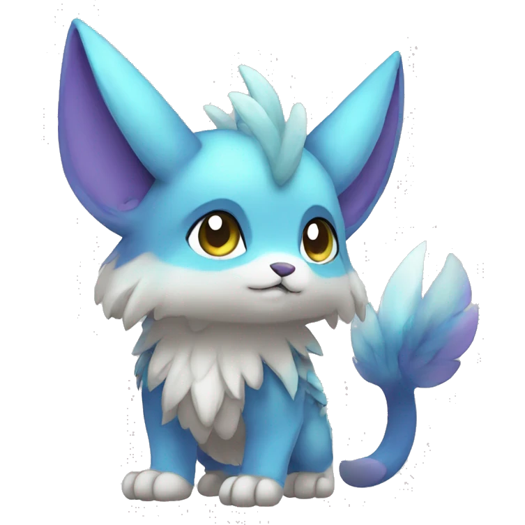 Cute cool shiny fantasy animal hybrid Fakemon full body emoji