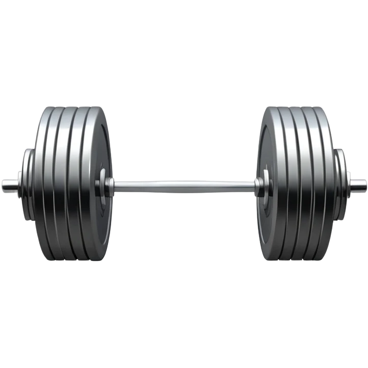 An emblem symbolizing weightlifting with a stylized barbell in the center, set against a simple, clean background. The barbell is prominent and sleek, with no athlete included. The design is bold, modern, and minimalistic emoji