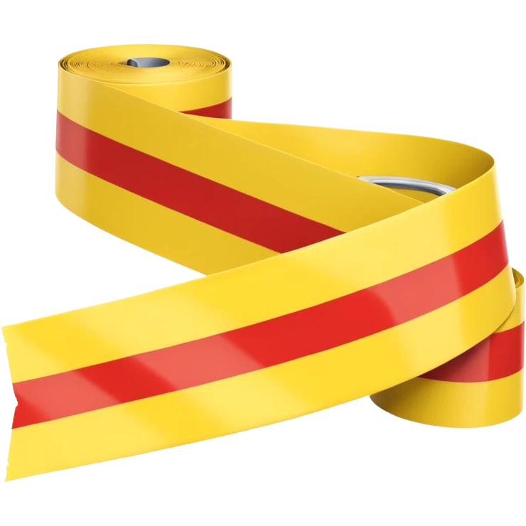 3D render of Yellow Tape(caution tape), forensic investigation aesthetic, sterile clinical lighting, cool blue undertones, sharp high-contrast details, professional clean look, Apple emoji style, isolated on white background --v 6.0 emoji